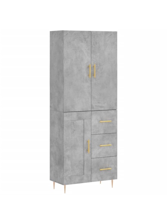 Komoda, betono pilkos spalvos, 69,5x34x180cm, apdirbta mediena