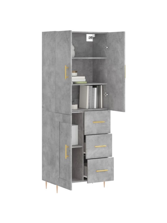 Komoda, betono pilkos spalvos, 69,5x34x180cm, apdirbta mediena