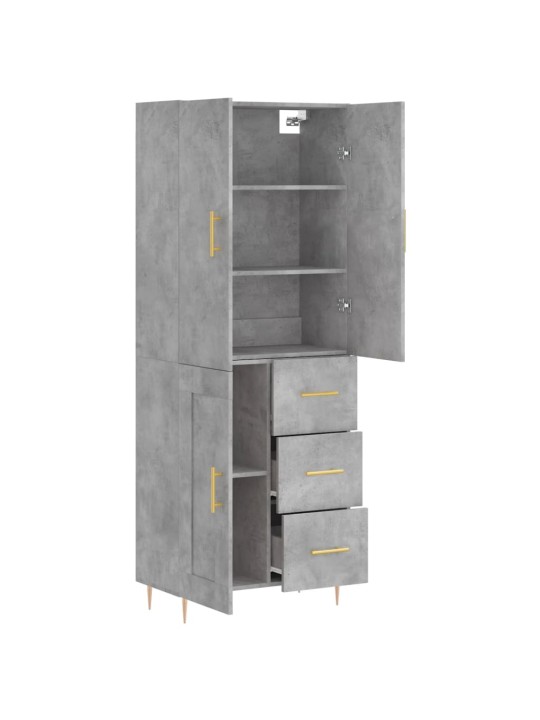 Komoda, betono pilkos spalvos, 69,5x34x180cm, apdirbta mediena