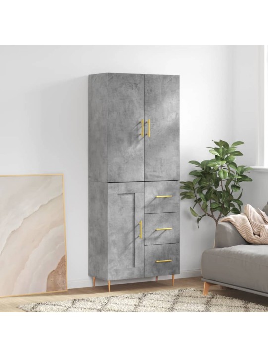 Komoda, betono pilkos spalvos, 69,5x34x180cm, apdirbta mediena