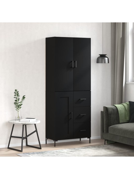 Komoda, juodos spalvos, 69,5x34x180cm, apdirbta mediena