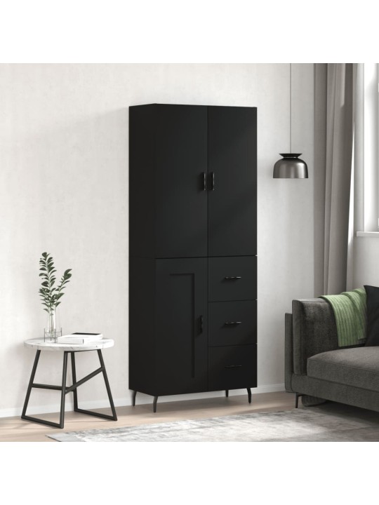 Komoda, juodos spalvos, 69,5x34x180cm, apdirbta mediena