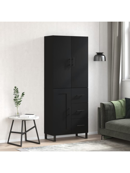 Komoda, juodos spalvos, 69,5x34x180cm, apdirbta mediena