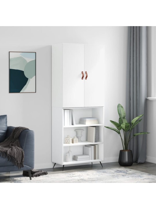 Komoda, baltos spalvos, 69,5x34x180cm, apdirbta mediena, blizgi