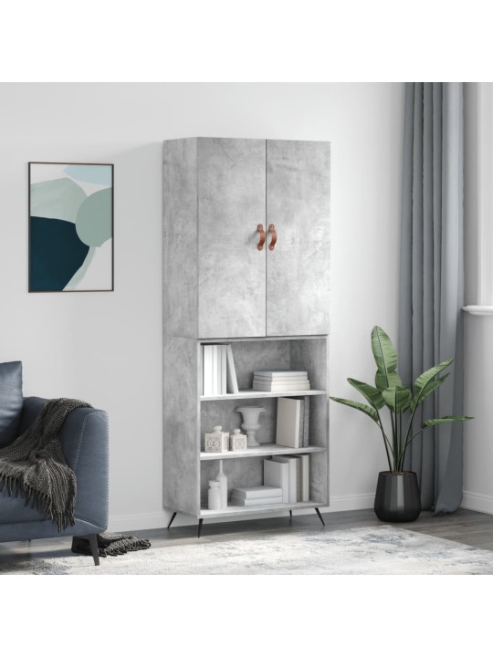Komoda, betono pilkos spalvos, 69,5x34x180cm, apdirbta mediena