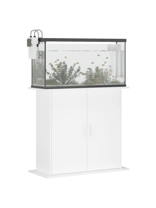 Akvariumo stovas, baltos spalvos, 81x36x73cm, apdirbta mediena