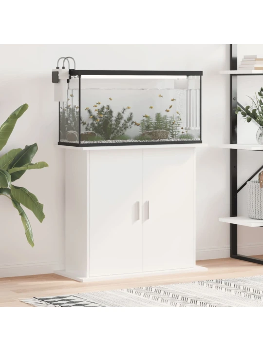 Akvariumo stovas, baltos spalvos, 81x36x73cm, apdirbta mediena