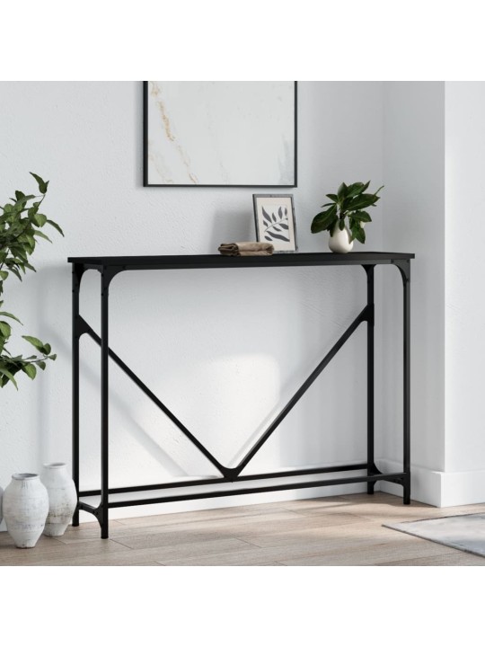Konsolinis staliukas, juodas, 102x22,5x75cm, apdirbta mediena
