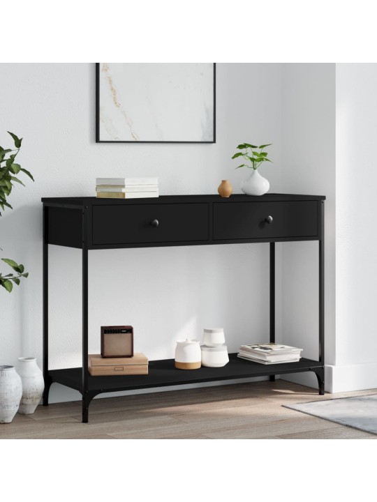 Konsolinis staliukas, juodas, 100x34,5x75cm, apdirbta mediena