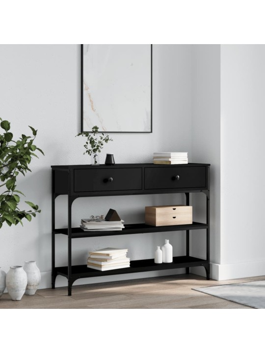 Konsolinis staliukas, juodas, 100x25x75cm, apdirbta mediena