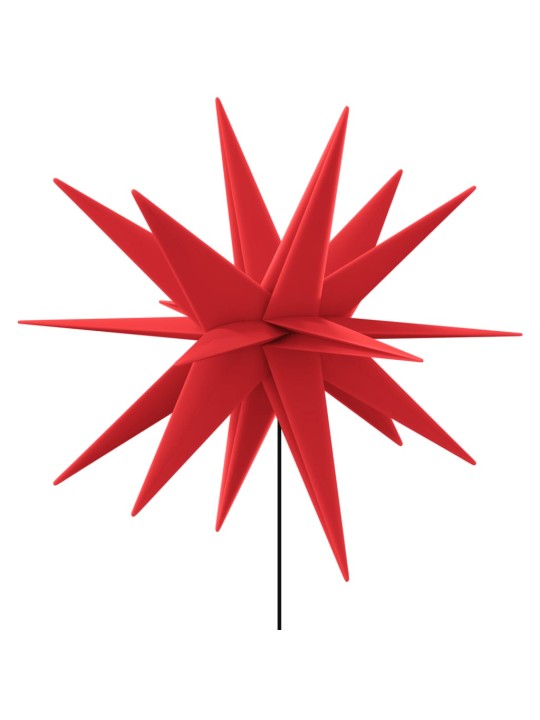 Kalėdinis šviestuvas su kuoliuku ir LED, raudonas, 57cm