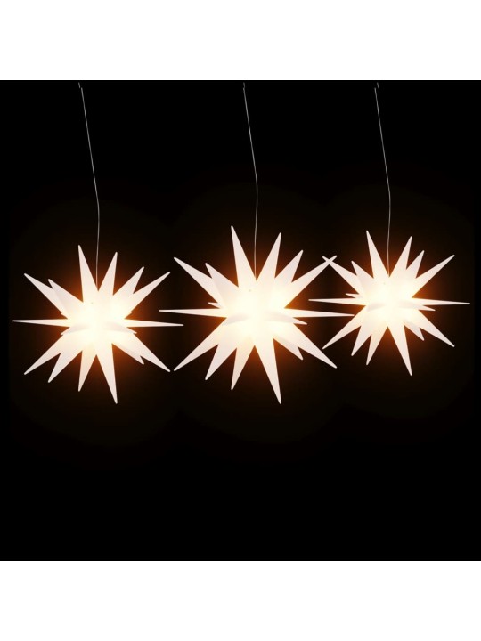 Kalėdiniai šviestuvai su LED, 3vnt., balti, sulankstomi