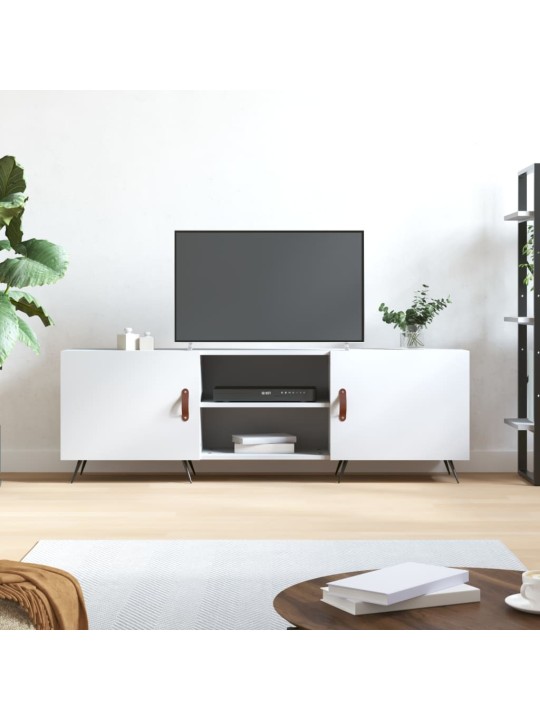 Televizoriaus spintelė, balta, 150x30x50cm, apdirbta mediena