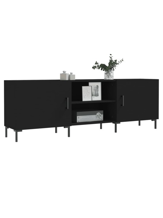 Televizoriaus spintelė, juoda, 150x30x50cm, apdirbta mediena