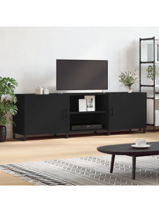 Televizoriaus spintelė, juoda, 150x30x50cm, apdirbta mediena