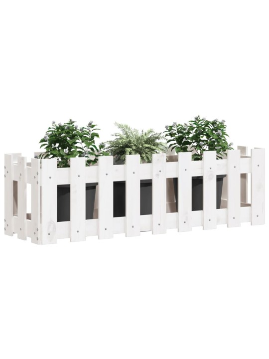 Sodo lovelis, baltas, 100x30x30cm, pušis, tvorelės dizaino