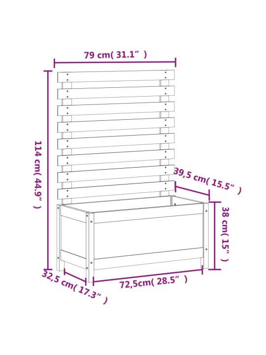 Sodo lovelis su stovu, 79x39,5x114cm, pušies medienos masyvas