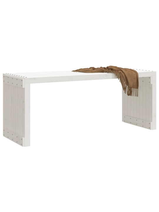 Sodo suoliukas, baltas, 212,5x40,5x45cm, pušis, prailginamas