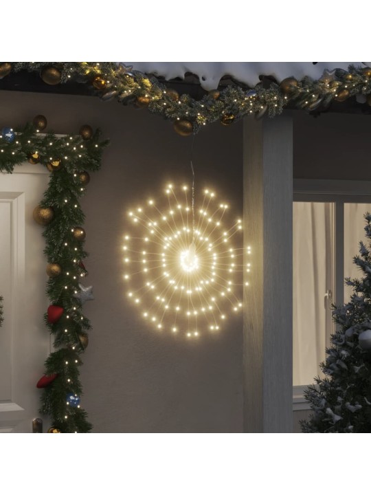 Kalėdinis šviestuvas fejerverkas, 140 šiltų baltų LED, 17cm