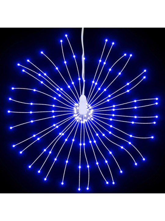 Kalėdiniai šviestuvai fejerverkai, 4vnt., 140 mėlynų LED, 17cm