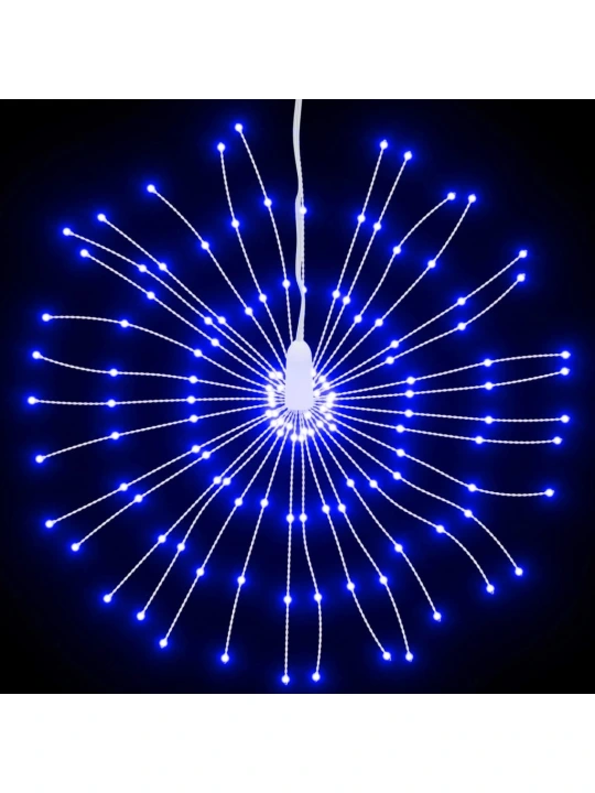 Kalėdiniai šviestuvai fejerverkai, 4vnt., 140 mėlynų LED, 17cm