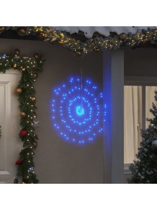 Kalėdiniai šviestuvai fejerverkai, 4vnt., 140 mėlynų LED, 17cm