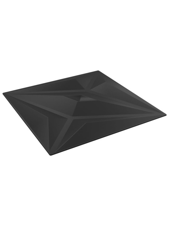 Sienų plokštės, 12vnt., juodos, 50x50cm, EPS, 3m²