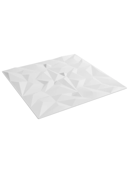 Sienų plokštės, 48vnt., baltos, 50x50cm, EPS, 12m²