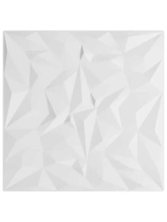 Sienų plokštės, 48vnt., baltos, 50x50cm, EPS, 12m²