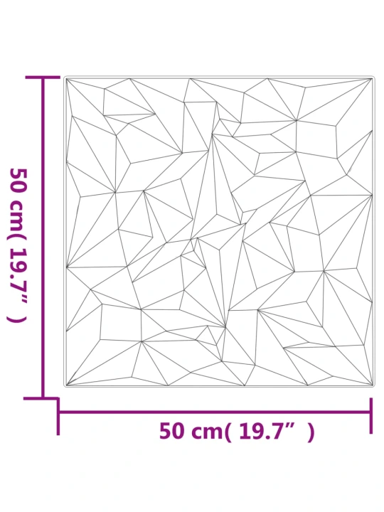 Sienų plokštės, 48vnt., baltos, 50x50cm, EPS, 12m²
