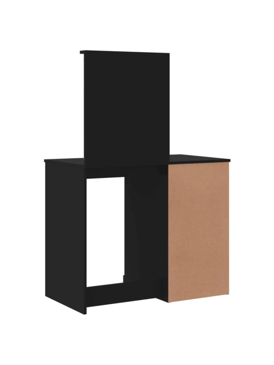 Kosmetinis staliukas su LED lemputėmis, juodas, 90x42x132,5cm