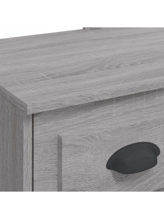 Kosmetinis staliukas su LED lemputėmis, pilkas, 90x42x132,5cm