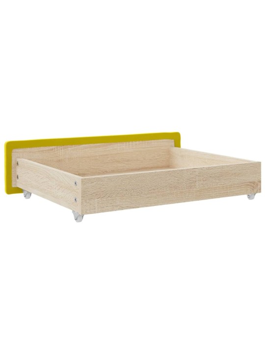 Stalčiai po lova, 2vnt., geltoni, apdirbta mediena ir aksomas