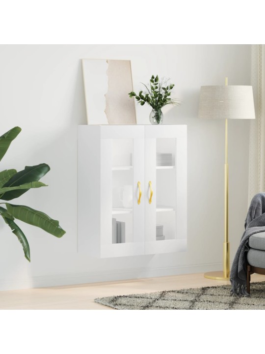 Prie sienos montuojama spintelė, baltos spalvos, 69,5x34x90cm