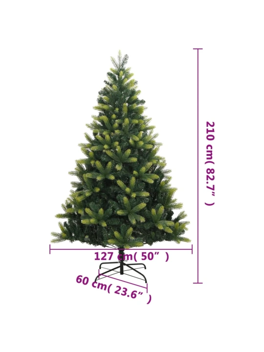 Dirbtinė Kalėdų eglutė su šarnyrinėmis šakomis/stovu, 210cm