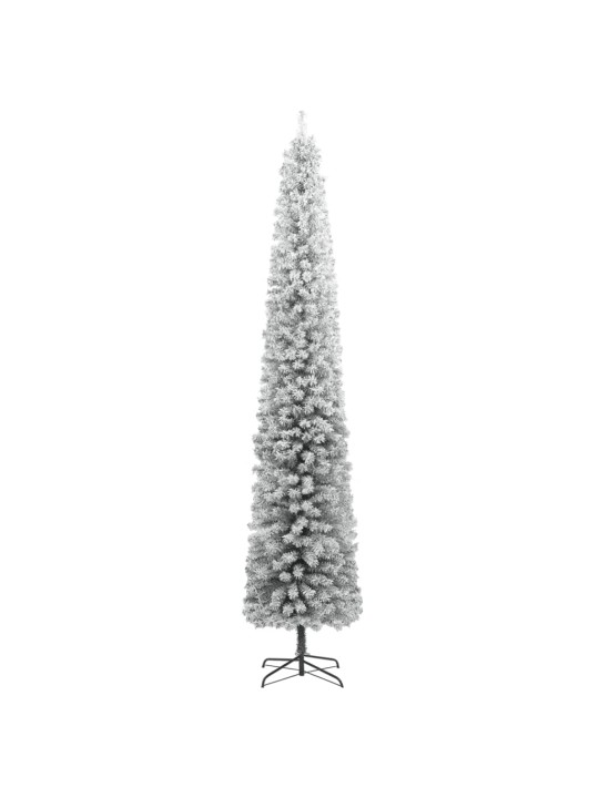 Siaura Kalėdų eglutė su stovu ir sniegu, 270cm, PVC
