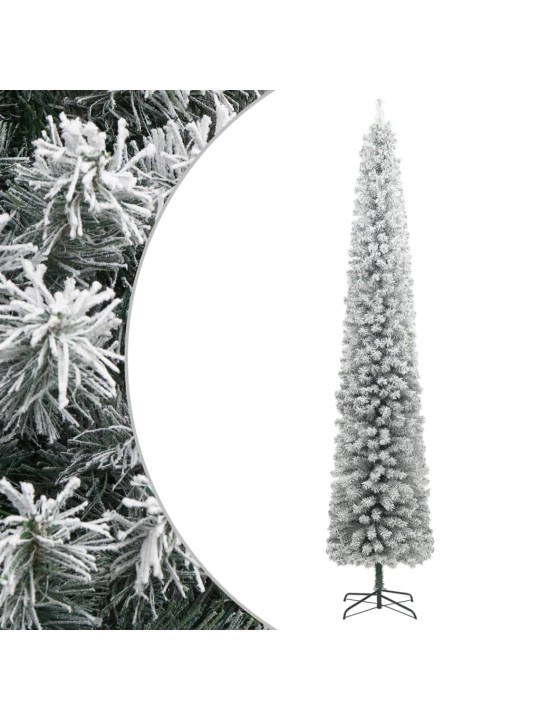 Siaura Kalėdų eglutė su stovu ir sniegu, 300cm, PVC