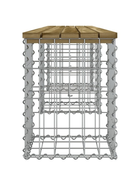 Sodo suoliukas, 203x31x42cm, impregnuota pušis, gabiono dizaino
