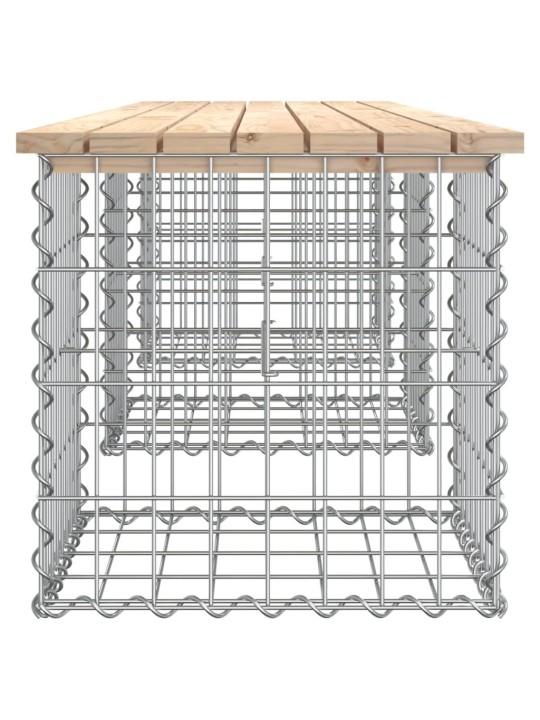 Sodo suoliukas, 203x44x42cm, pušies masyvas, gabiono dizaino