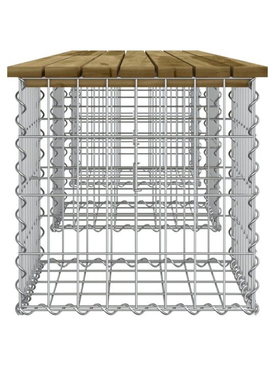Sodo suoliukas, 203x44x42cm, impregnuota pušis, gabiono dizaino