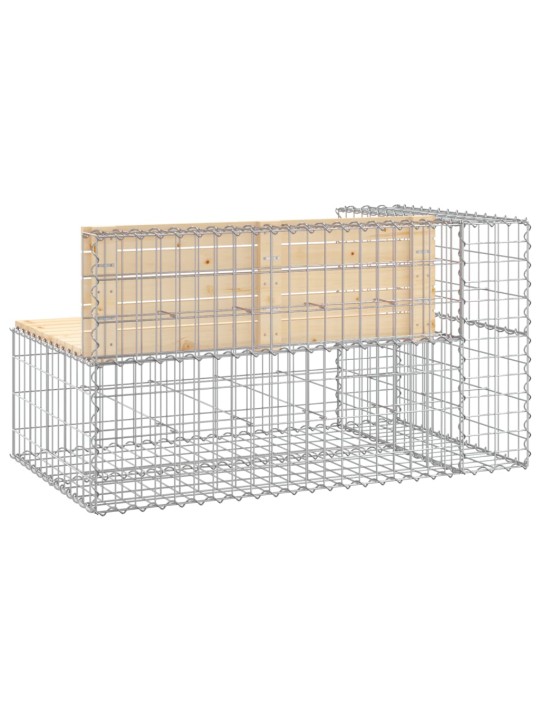 Sodo suoliukas, 122x71x65,5cm, pušies masyvas, gabiono dizaino