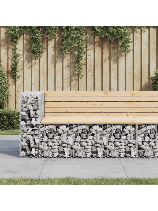 Sodo suoliukas, 122x71x65,5cm, pušies masyvas, gabiono dizaino