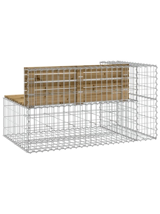 Sodo suoliukas, 122x71x65,5cm, pušis, gabiono dizaino