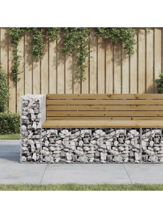 Sodo suoliukas, 122x71x65,5cm, pušis, gabiono dizaino