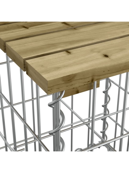 Sodo suoliukas, 183x41x60,5cm, pušis, gabiono dizaino