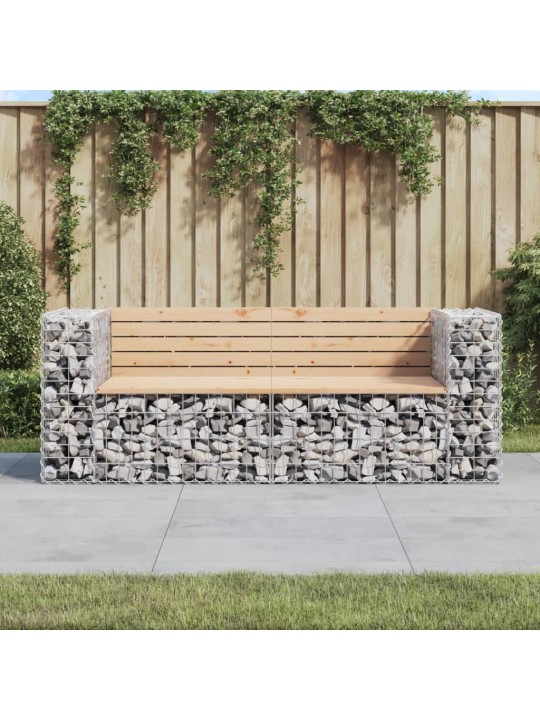 Sodo suoliukas, 184x71x65,5cm, pušies masyvas, gabiono dizaino