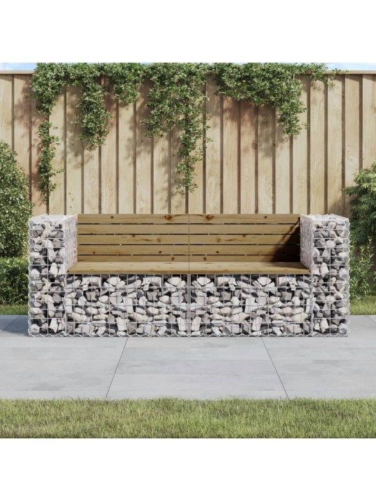 Sodo suoliukas, 184x71x65,5cm, pušis, gabiono dizaino