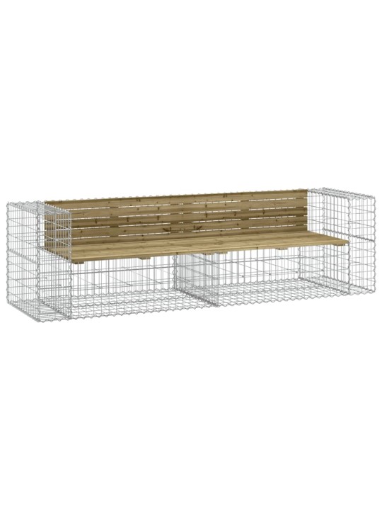 Sodo suoliukas, 244x71x65,5cm, pušis, gabiono dizaino