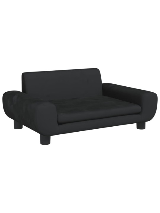 Vaikiška sofa, juodos spalvos, 70x45x33cm, aksomas