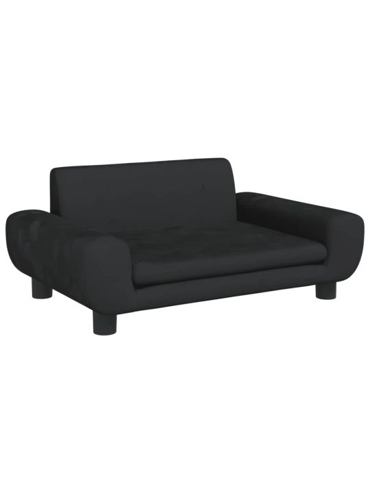 Vaikiška sofa, juodos spalvos, 70x45x33cm, aksomas